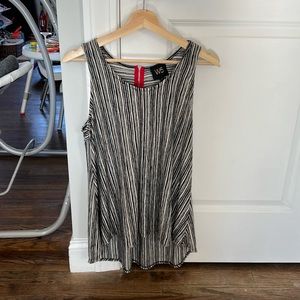 Woman’s black and white stripe tunic tank